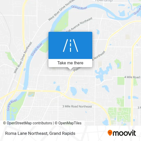 Roma Lane Northeast map