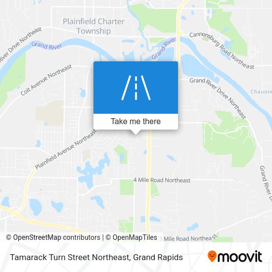 Tamarack Turn Street Northeast map