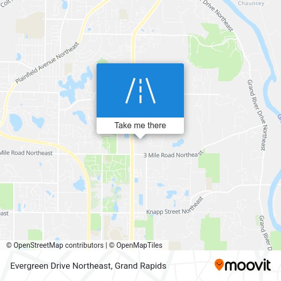 Evergreen Drive Northeast map