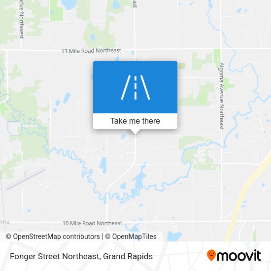 Fonger Street Northeast map