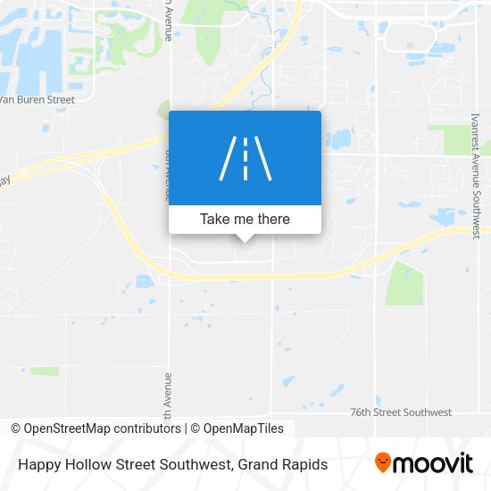 Happy Hollow Street Southwest map