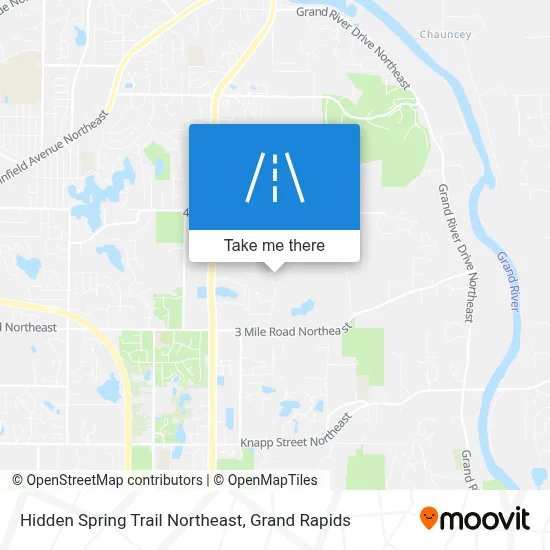 Hidden Spring Trail Northeast map