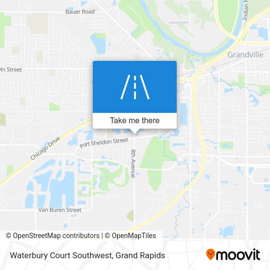 Mapa de Waterbury Court Southwest