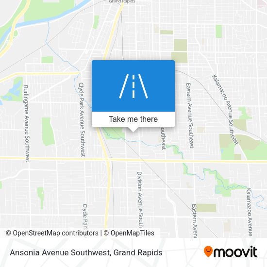 Ansonia Avenue Southwest map