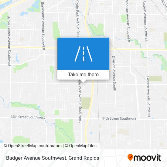 Badger Avenue Southwest map