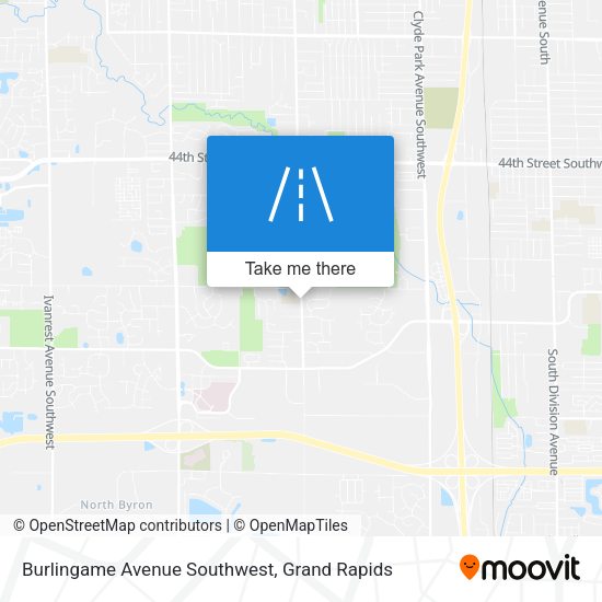 Mapa de Burlingame Avenue Southwest