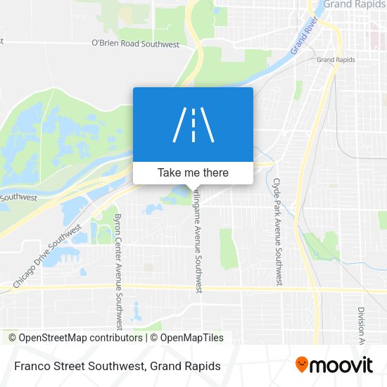 Franco Street Southwest map