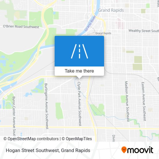 Mapa de Hogan Street Southwest
