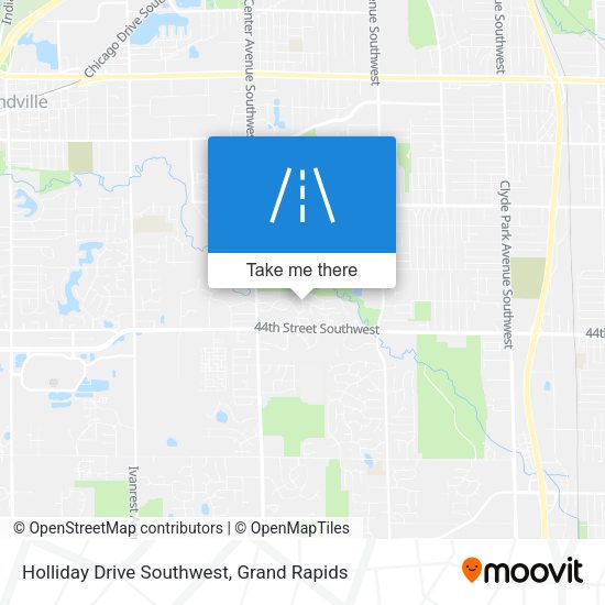 Holliday Drive Southwest map