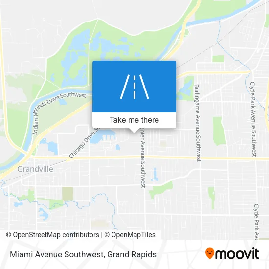 Miami Avenue Southwest map