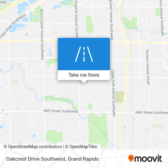 Oakcrest Drive Southwest map