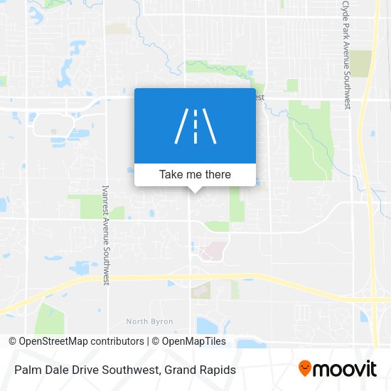 Palm Dale Drive Southwest map