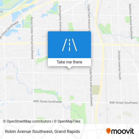 Robin Avenue Southwest map