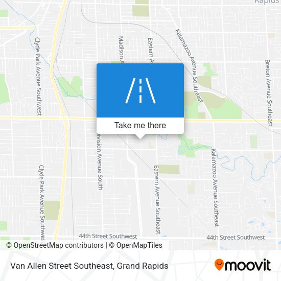 Mapa de Van Allen Street Southeast