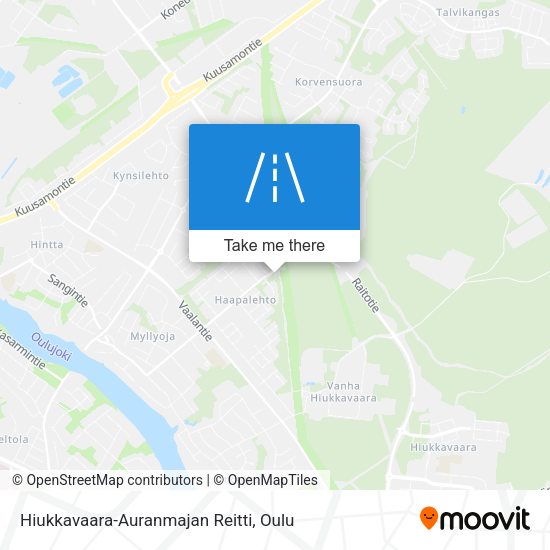 Hiukkavaara-Auranmajan Reitti map