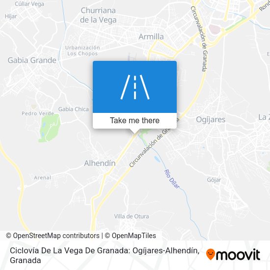 Ciclovía De La Vega De Granada: Ogíjares-Alhendín map