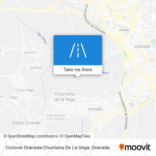 Ciclovía Granada-Churriana De La Vega map