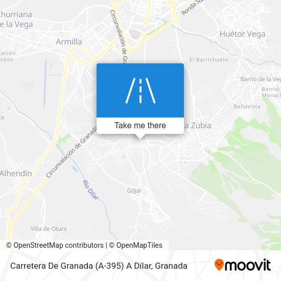 Carretera De Granada (A-395) A Dílar map