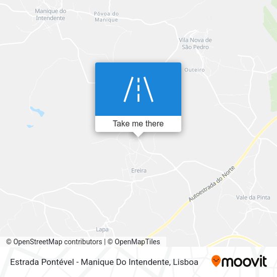 Estrada Pontével - Manique Do Intendente mapa
