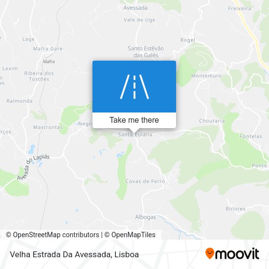 Velha Estrada Da Avessada mapa