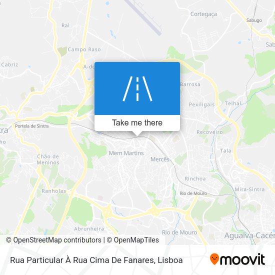 Rua Particular À Rua Cima De Fanares mapa