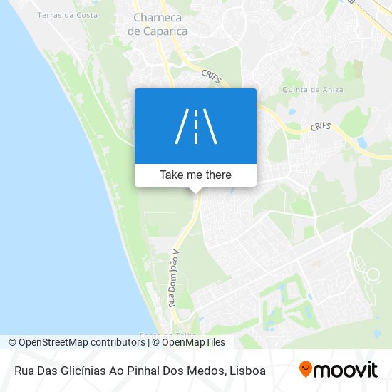 Rua Das Glicínias Ao Pinhal Dos Medos map