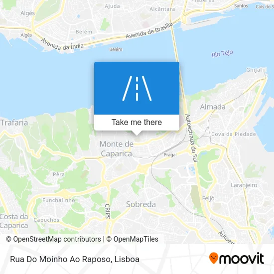 Rua Do Moinho Ao Raposo map