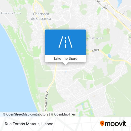 Rua Tomás Mateus mapa