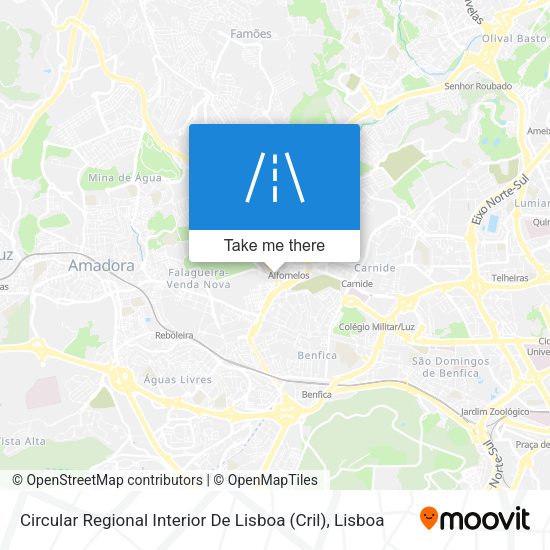 Circular Regional Interior De Lisboa (Cril) map