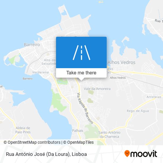 Rua António José (Da Loura) mapa