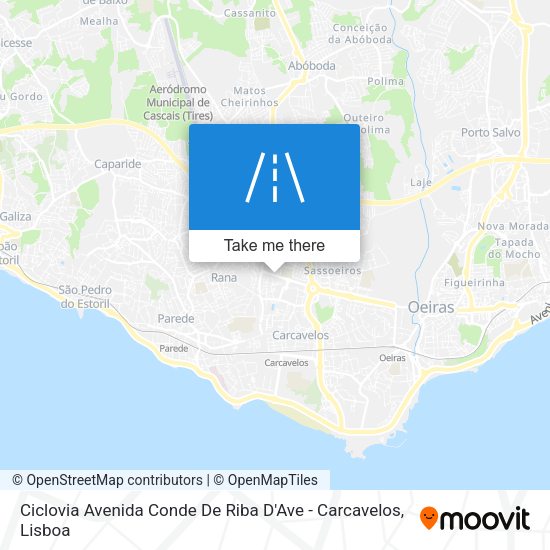 Ciclovia Avenida Conde De Riba D'Ave - Carcavelos map