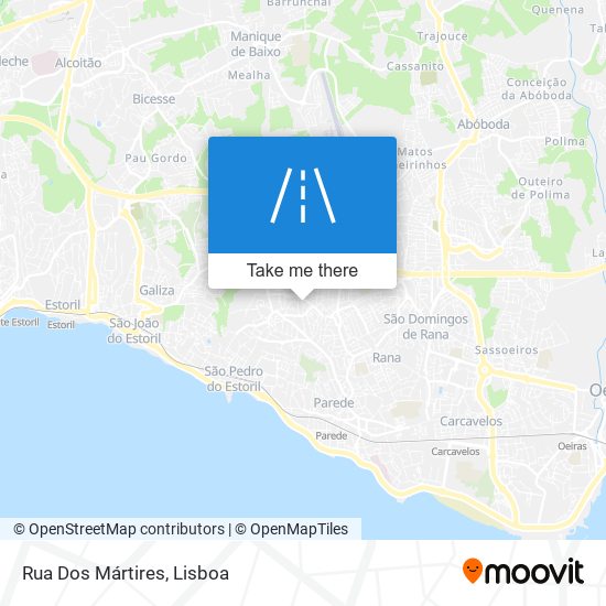 Rua Dos Mártires mapa