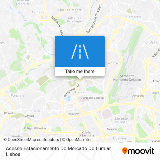Acesso Estacionamento Do Mercado Do Lumiar mapa