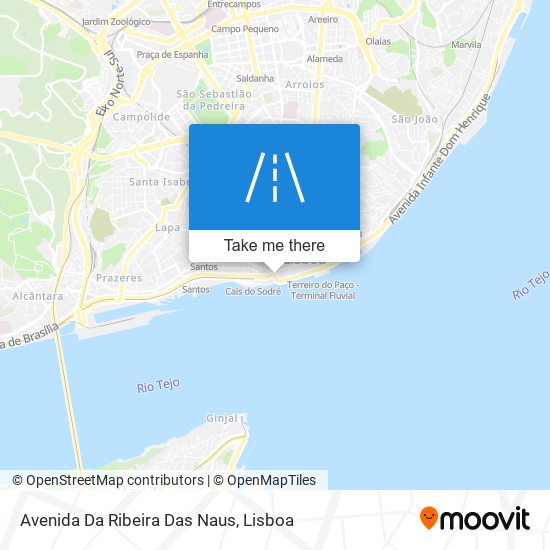 Avenida Da Ribeira Das Naus mapa