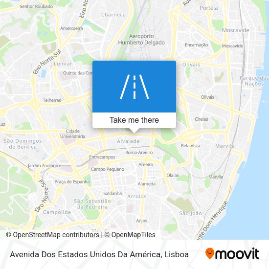 Avenida Dos Estados Unidos Da América mapa