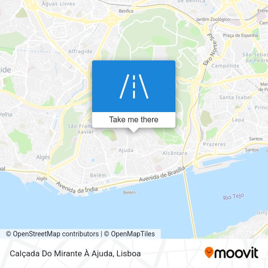 Calçada Do Mirante À Ajuda mapa