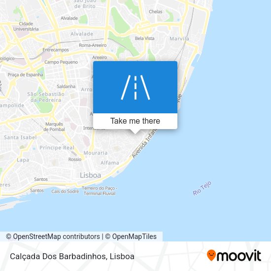 Calçada Dos Barbadinhos mapa
