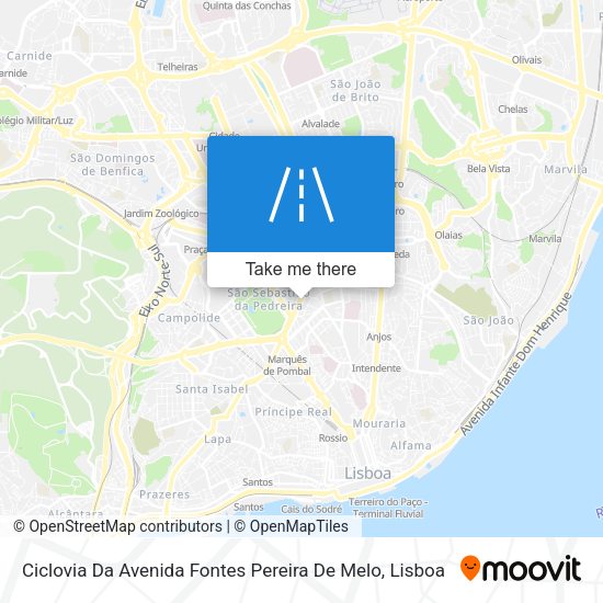 Ciclovia Da Avenida Fontes Pereira De Melo map