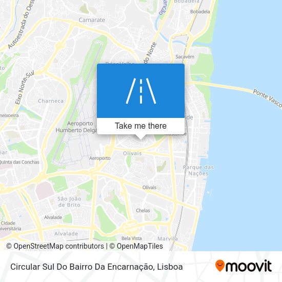 Circular Sul Do Bairro Da Encarnação mapa