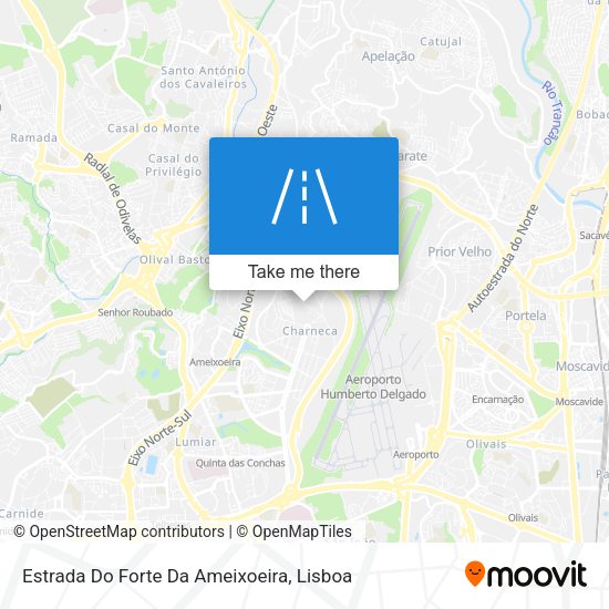 Estrada Do Forte Da Ameixoeira mapa
