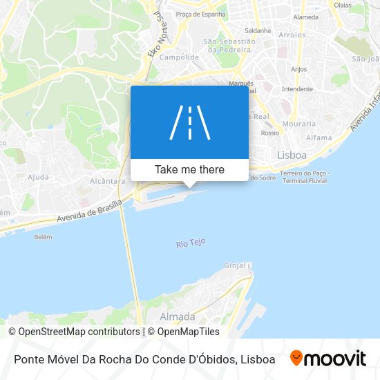 Ponte Móvel Da Rocha Do Conde D'Óbidos mapa