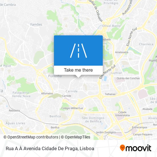 Rua A À Avenida Cidade De Praga map