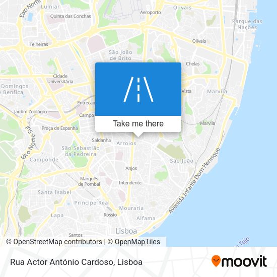 Rua Actor António Cardoso mapa