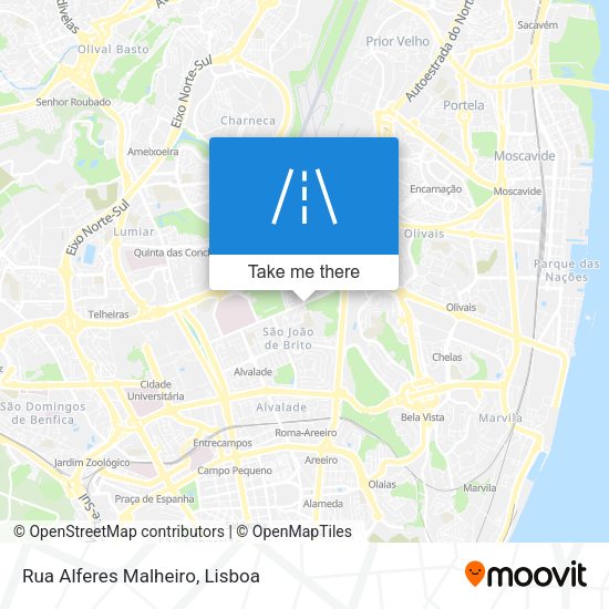 Rua Alferes Malheiro mapa