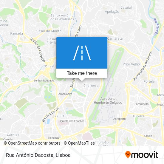 Rua António Dacosta mapa