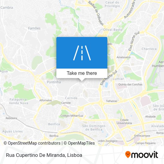 Rua Cupertino De Miranda mapa