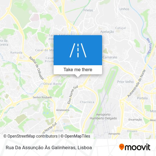 Rua Da Assunção Às Galinheiras mapa