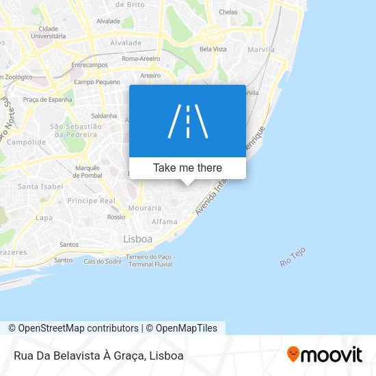 Rua Da Belavista À Graça mapa