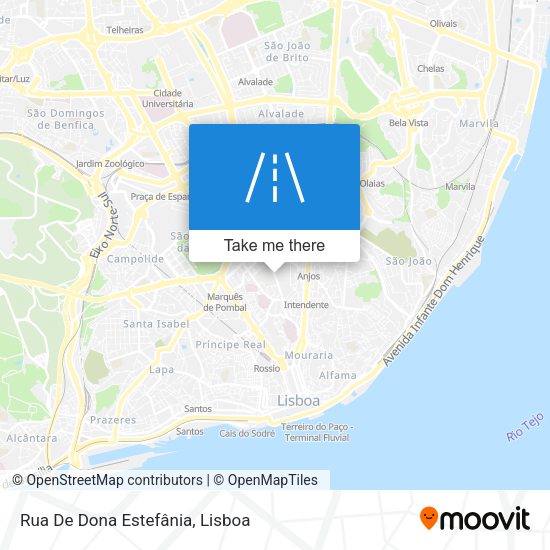Rua De Dona Estefânia mapa
