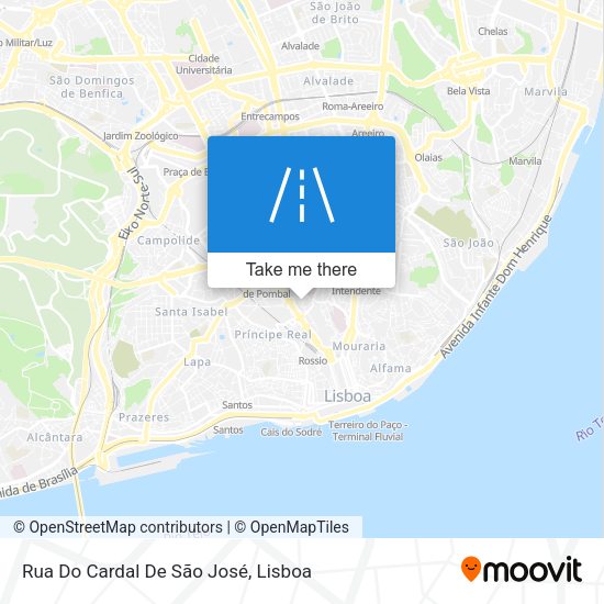 Rua Do Cardal De São José map